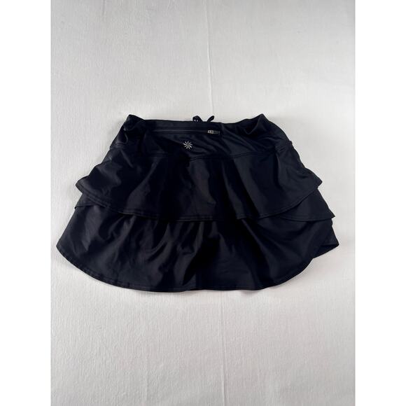 Athleta Tiered Skirt Skort Black Ruffles Built in Shorts Size XS Drawstring - Picture 7 of 10